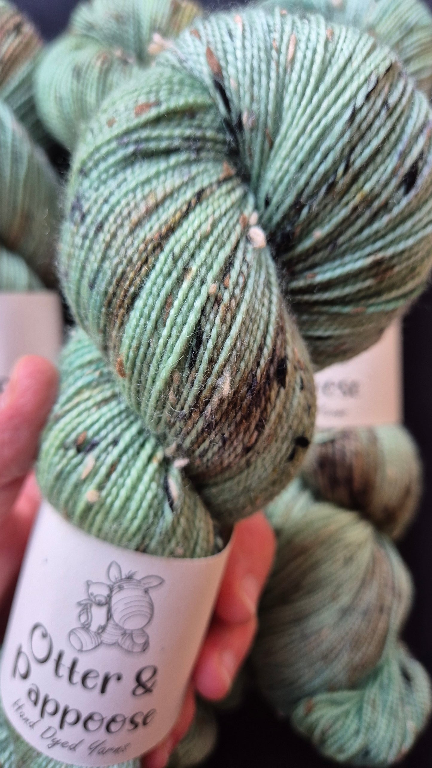 Sage Leaf - Hand dyed yarn - 4ply Alpaca, 4ply Donegal Nep/Merino