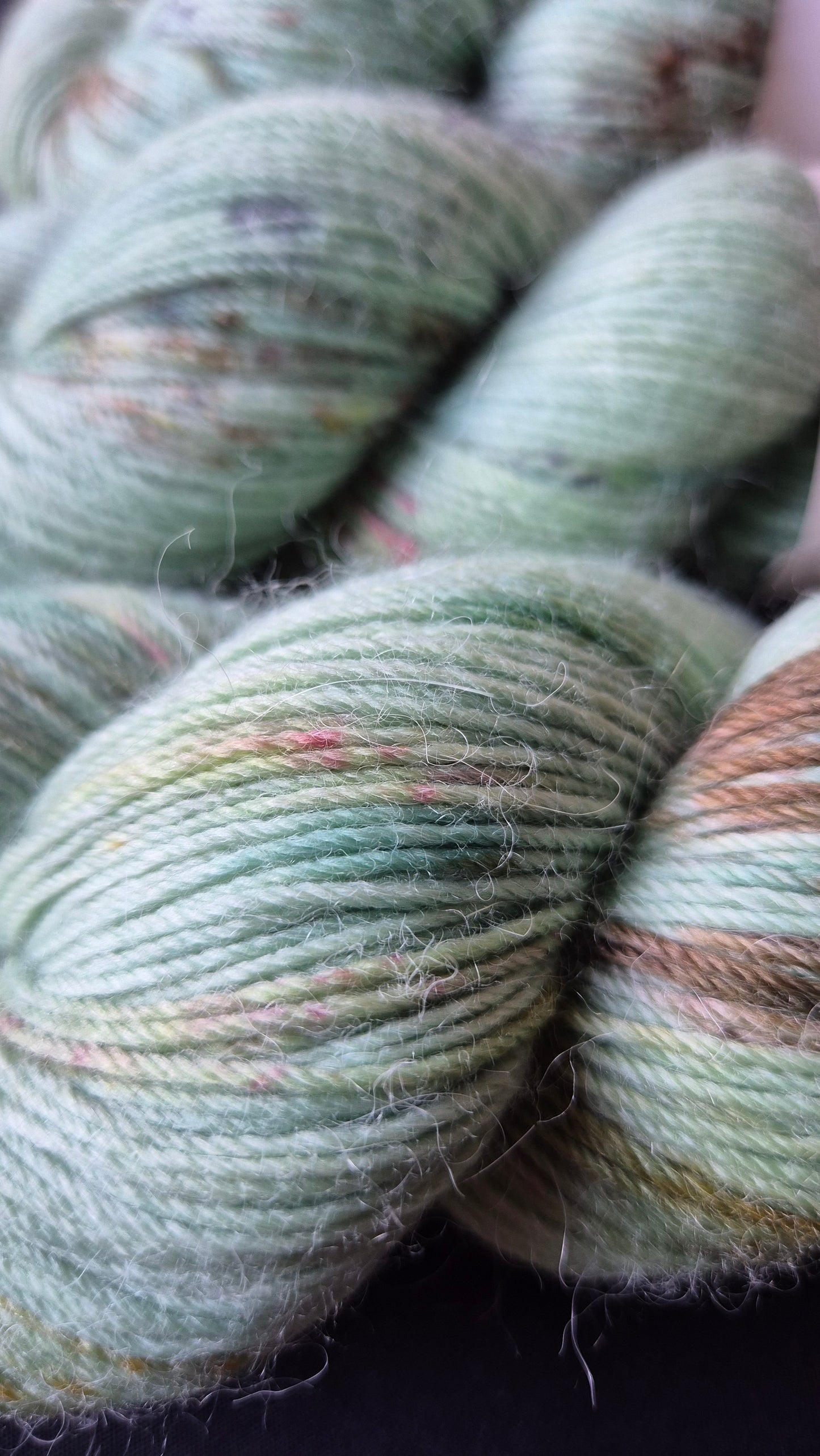 Sage Leaf - Hand dyed yarn - 4ply Alpaca, 4ply Donegal Nep/Merino