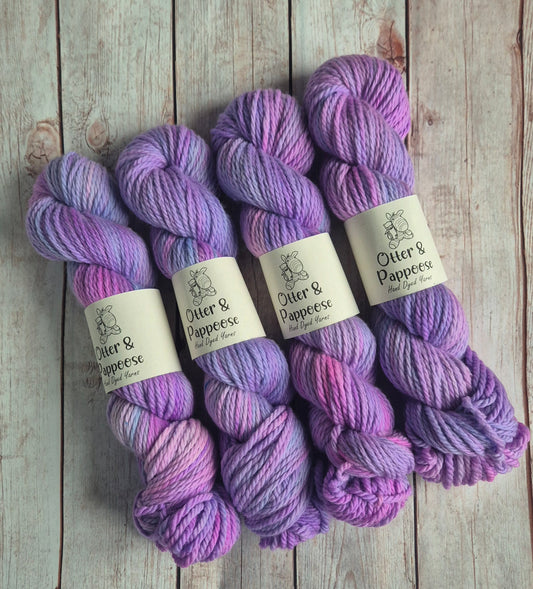 Plum Ice - Hand dyed yarn - Chunky Merino