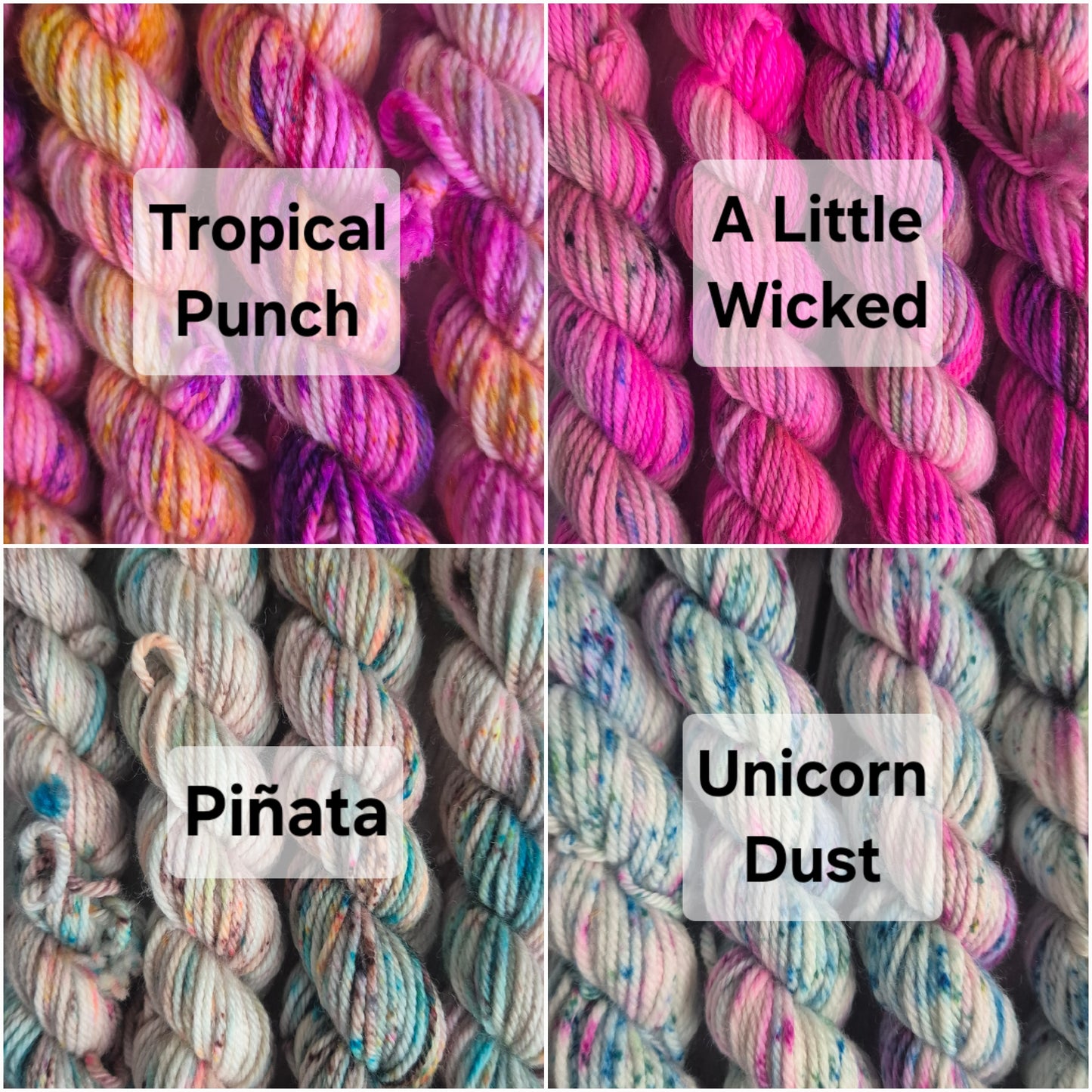 DK Mini Skein Separates - Hand dyed yarn - 20g individual skeins, Merino nylon