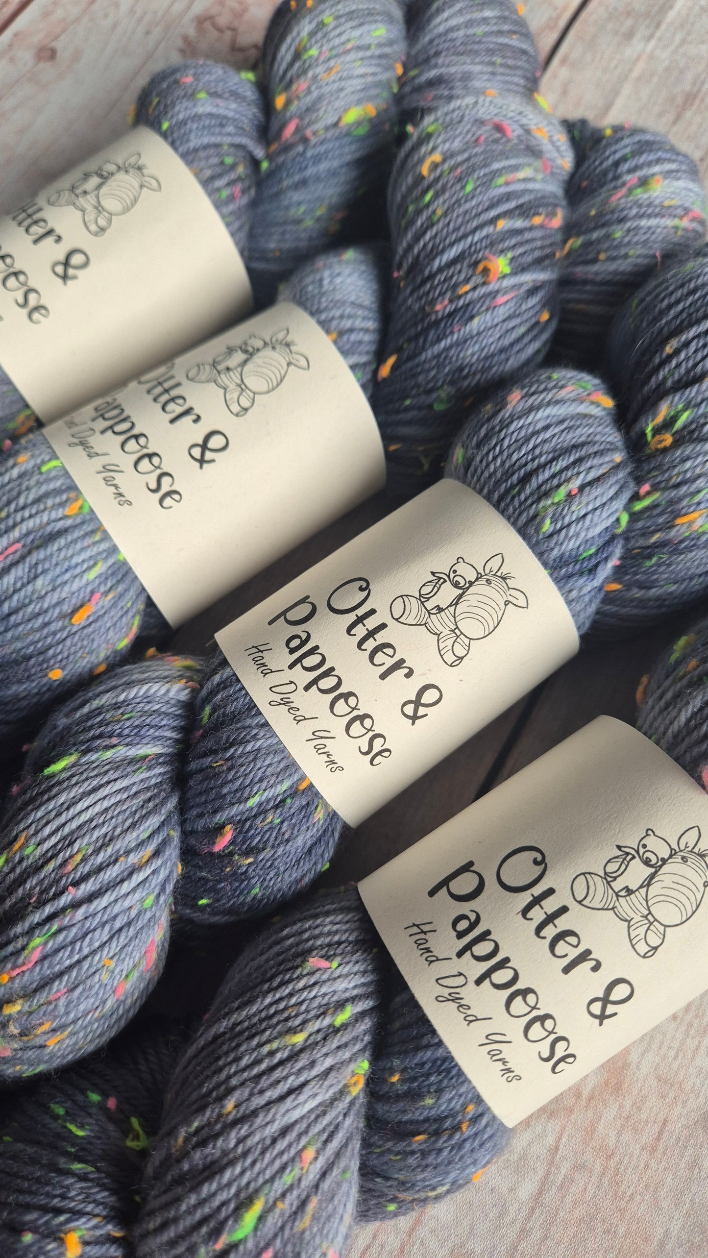 Thunder and Lightening - Hand dyed yarn - Neon DK Donegal Nep/Merino