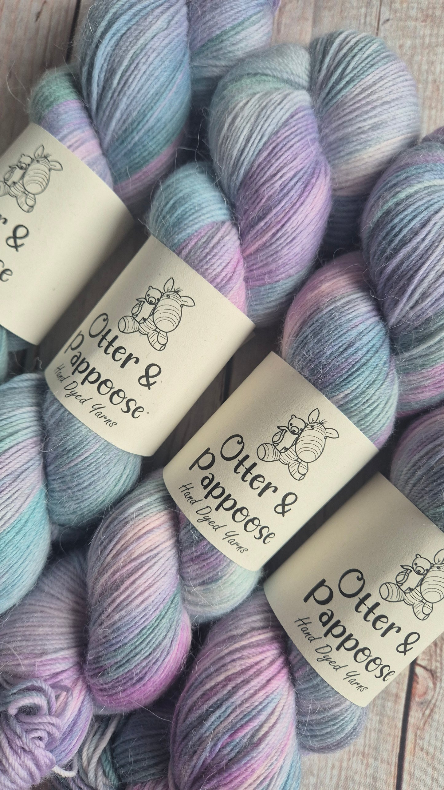 Misty Morning - Hand dyed yarn - 4ply Merino nylon, 4ply Sparkle, 4ply Alpaca