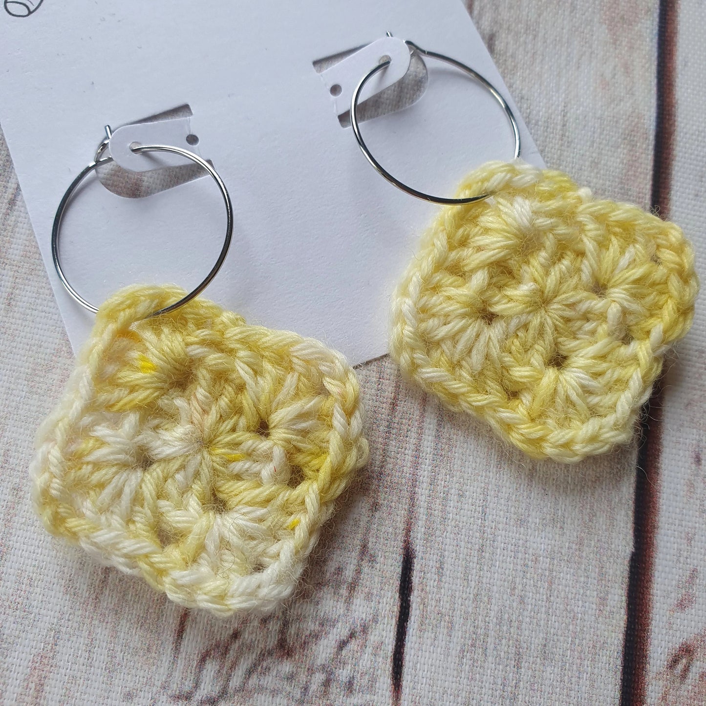 Granny Square Earrings - Hoop Stainless Steel