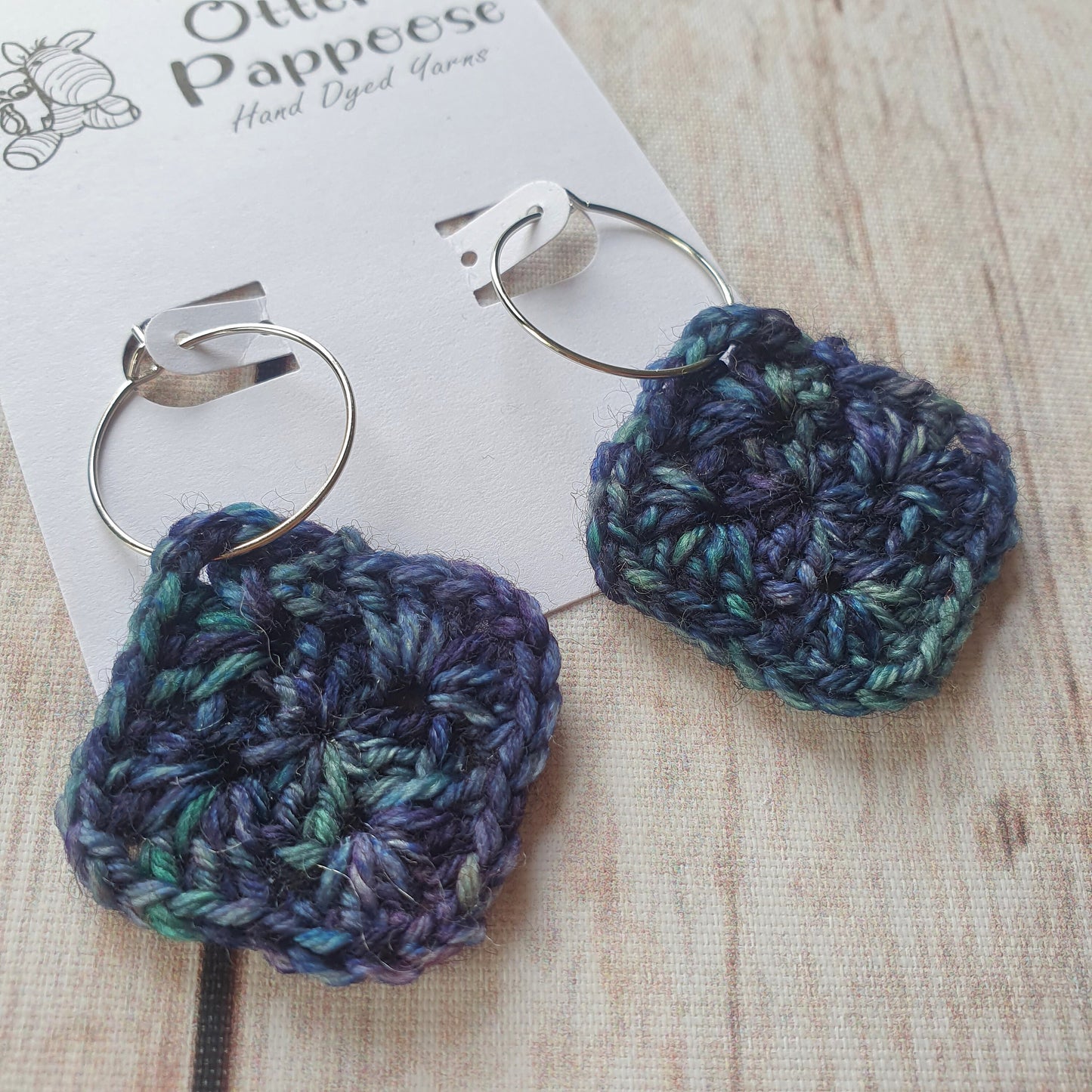 Granny Square Earrings - Hoop Stainless Steel