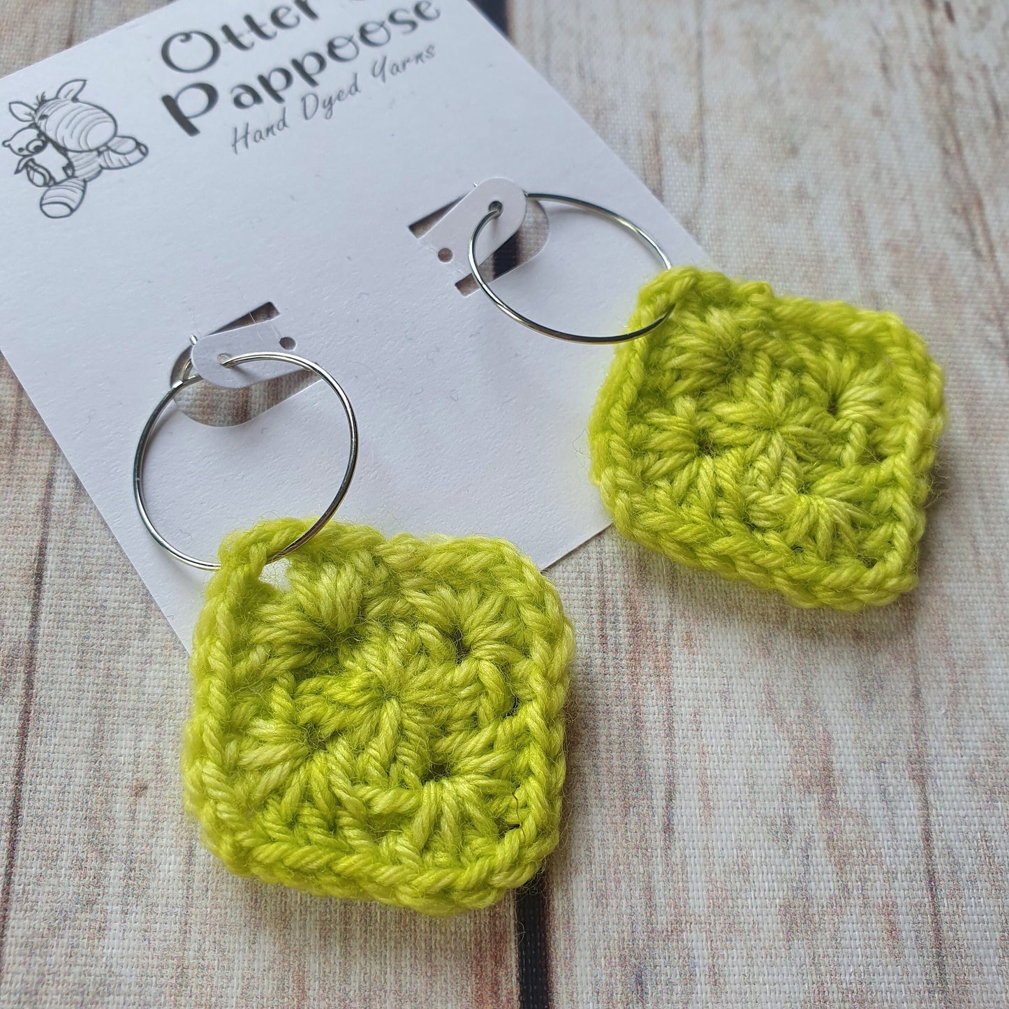 Granny Square Earrings - Hoop Stainless Steel