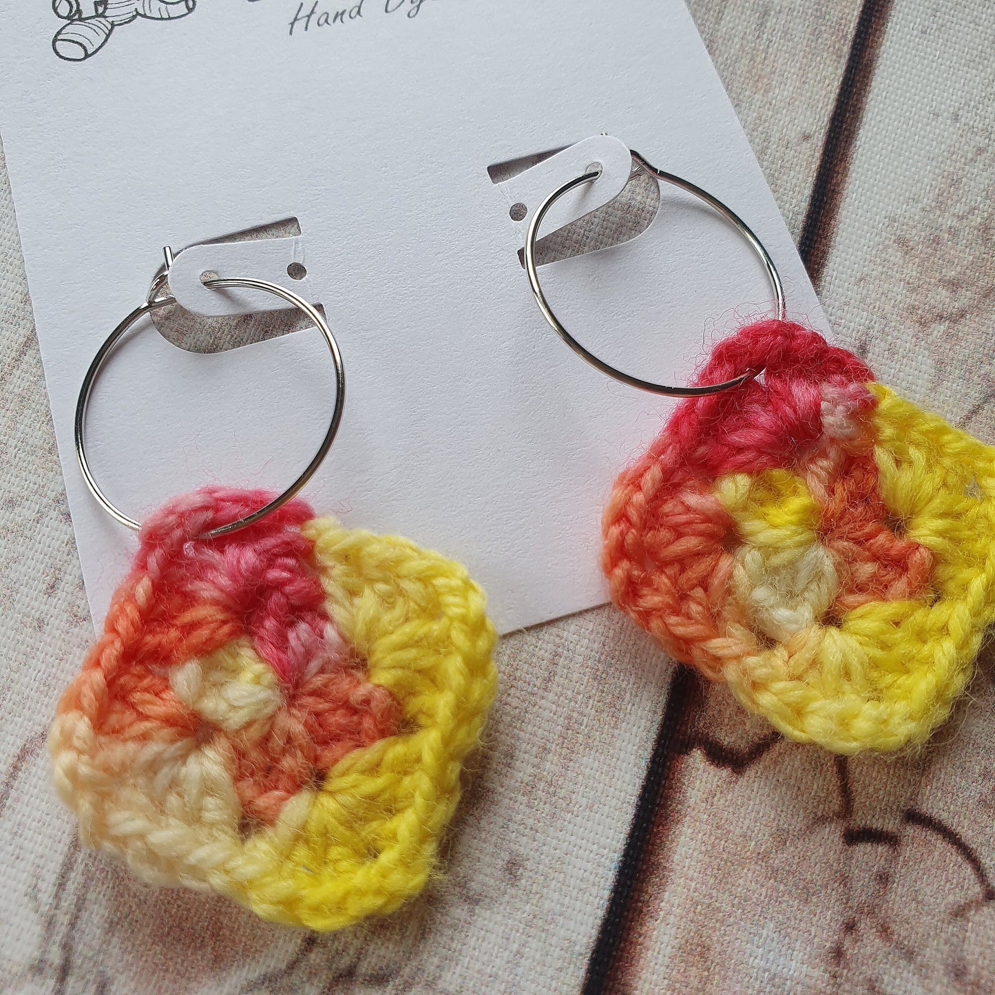 Granny Square Earrings - Hoop Stainless Steel