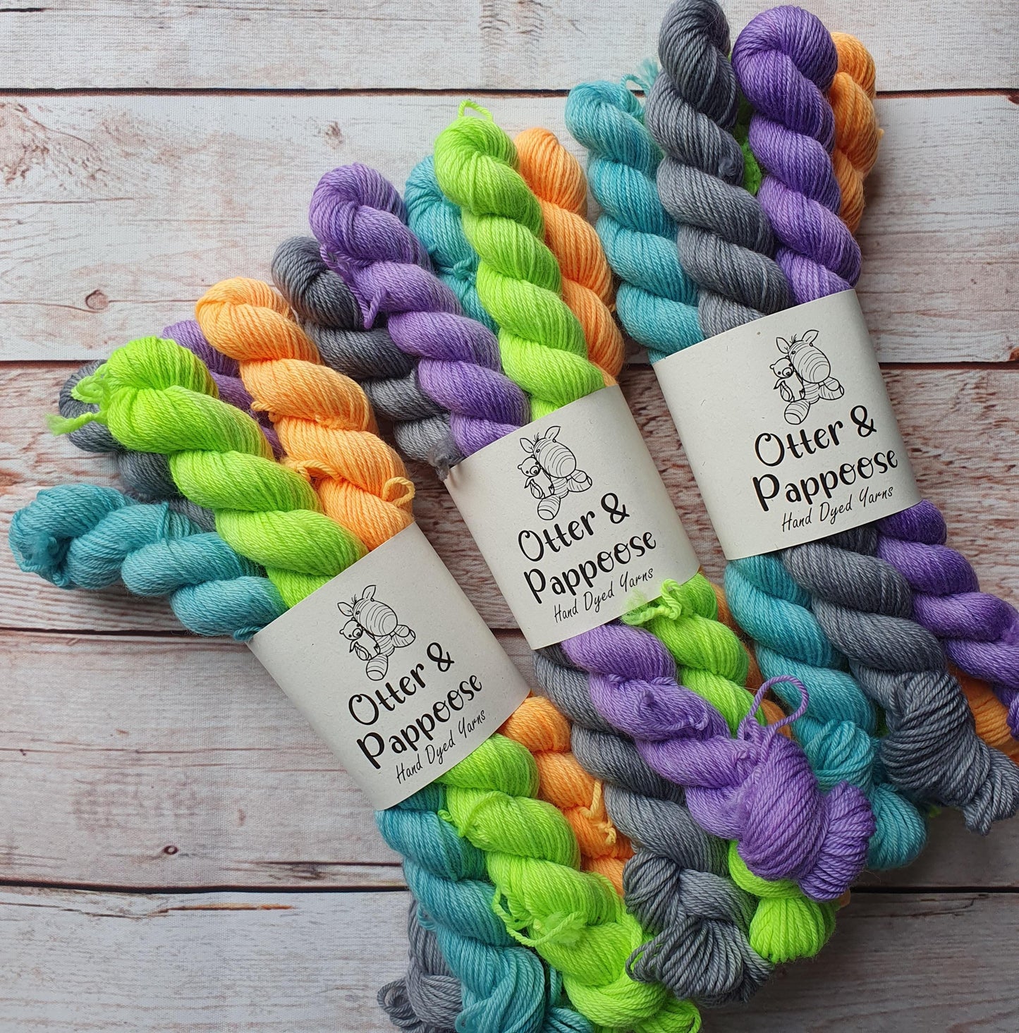 Beetlejuice Mini Set - Hand dyed yarn - 4ply Merino nylon