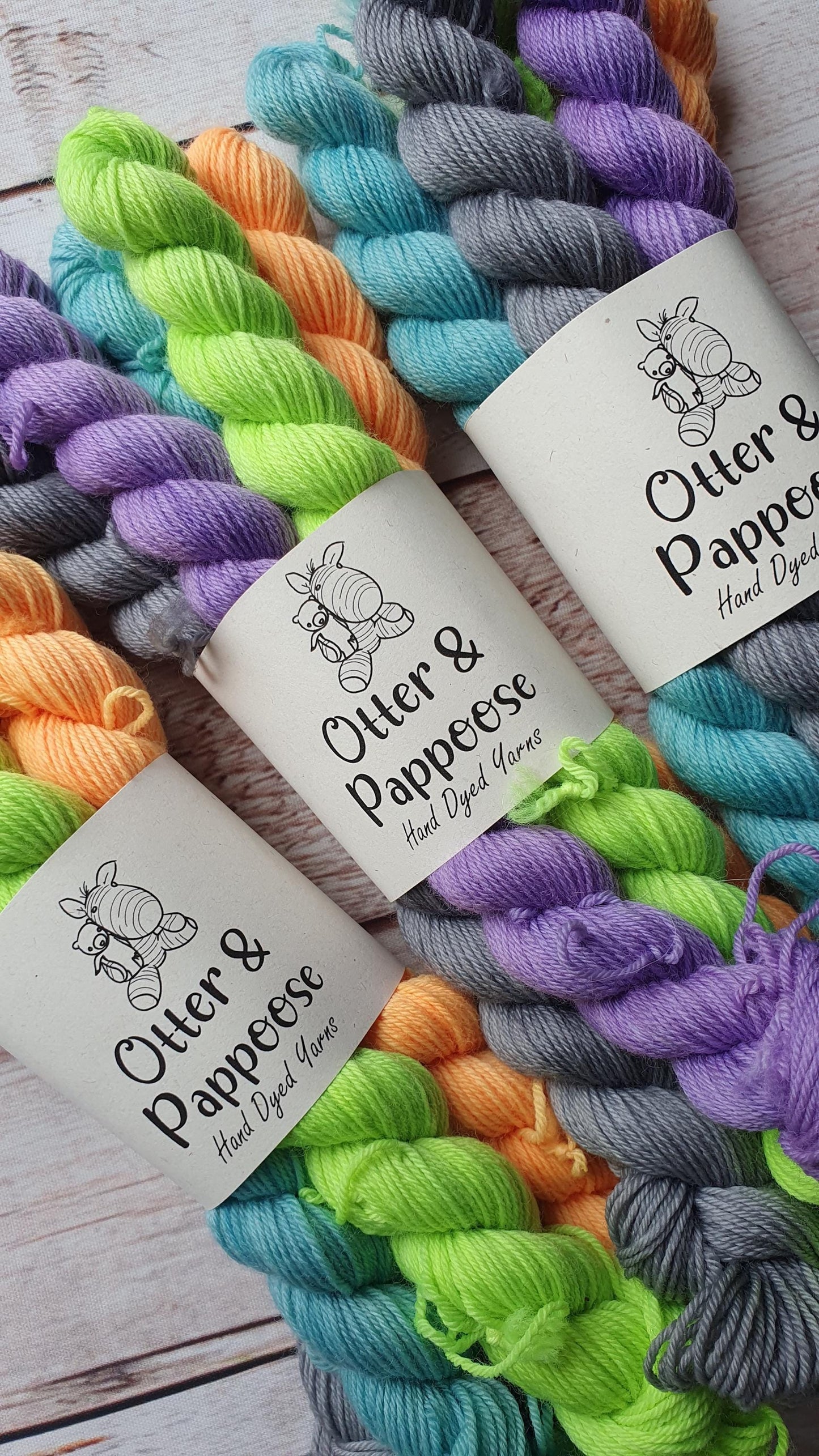 Beetlejuice Mini Set - Hand dyed yarn - 4ply Merino nylon