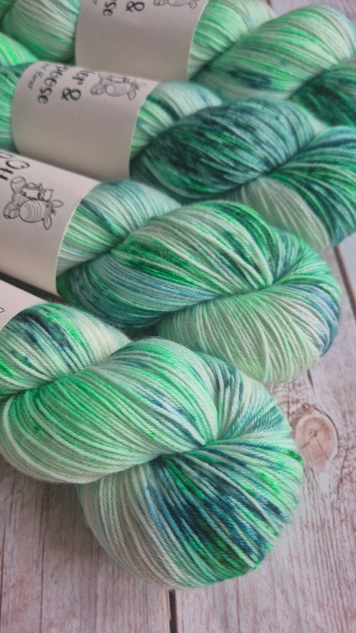 Fifty Shades of Mint - Hand dyed yarn - 4ply & DK