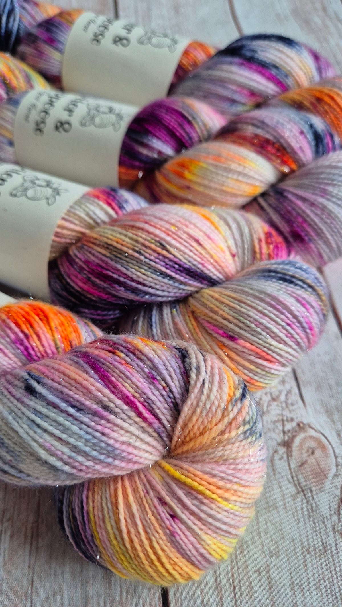 Dreaming of Glasto - Hand dyed yarn - 4ply Sparkle, DK